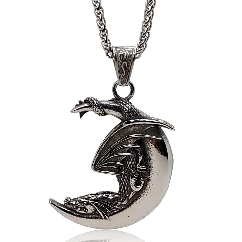 Punk Chinese Dragon Pendant Necklace
